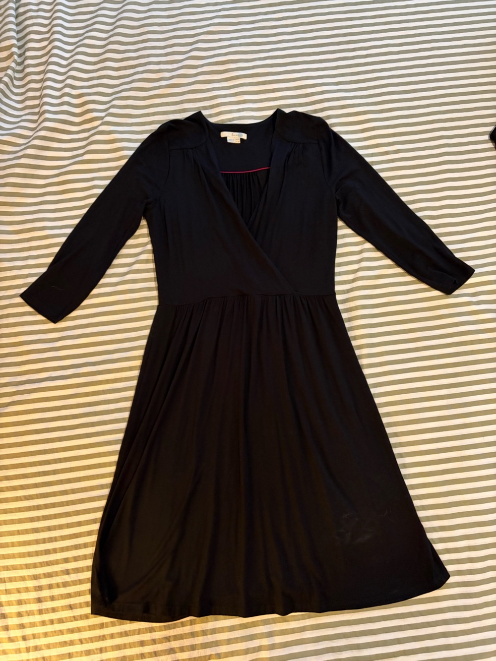 Boden Black Stretch Jersey Women's Long Sleeve Midi Dress
